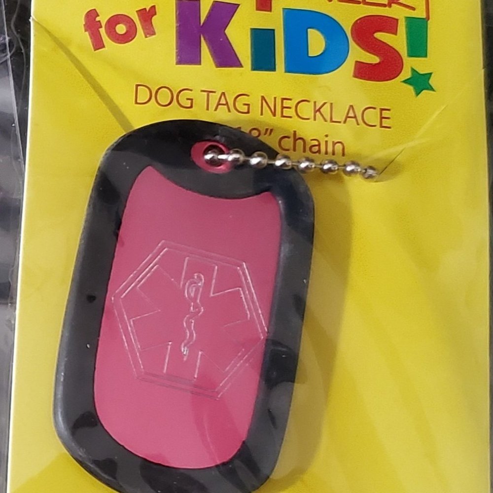 KIDS DIABETES - PINK Fashion Alert Dog Tag